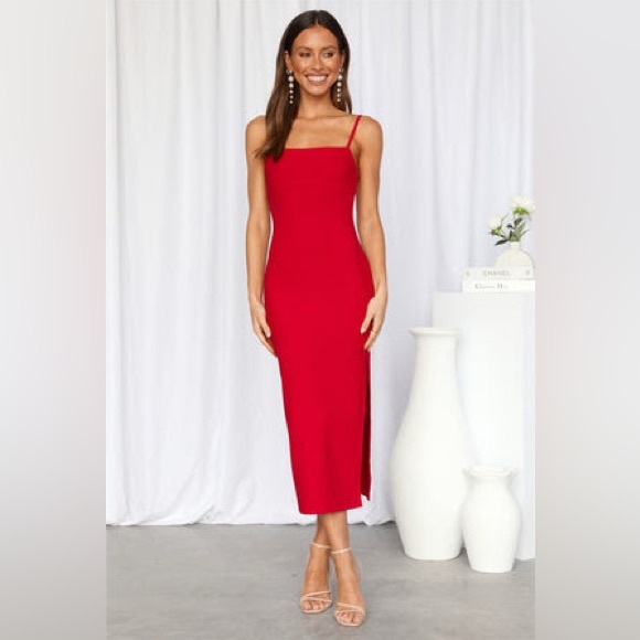 Hello Molly Red Maxi Slip Dress - Picture 7 of 7